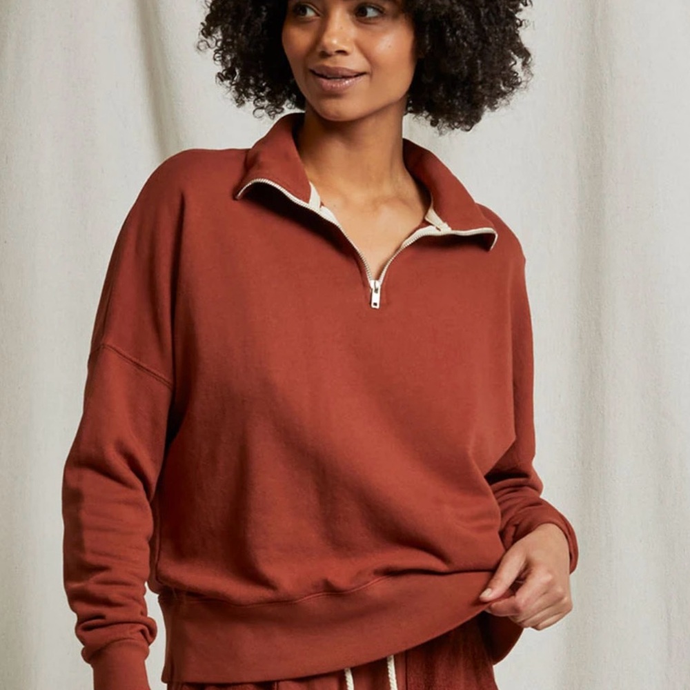 perfectwhitetee maren Half-Zip terry Pullover Sweatshirt